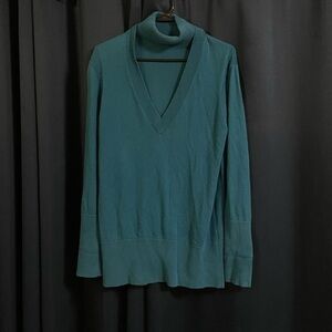 Tome NYC Merino and Cotton Deep V Turtleneck